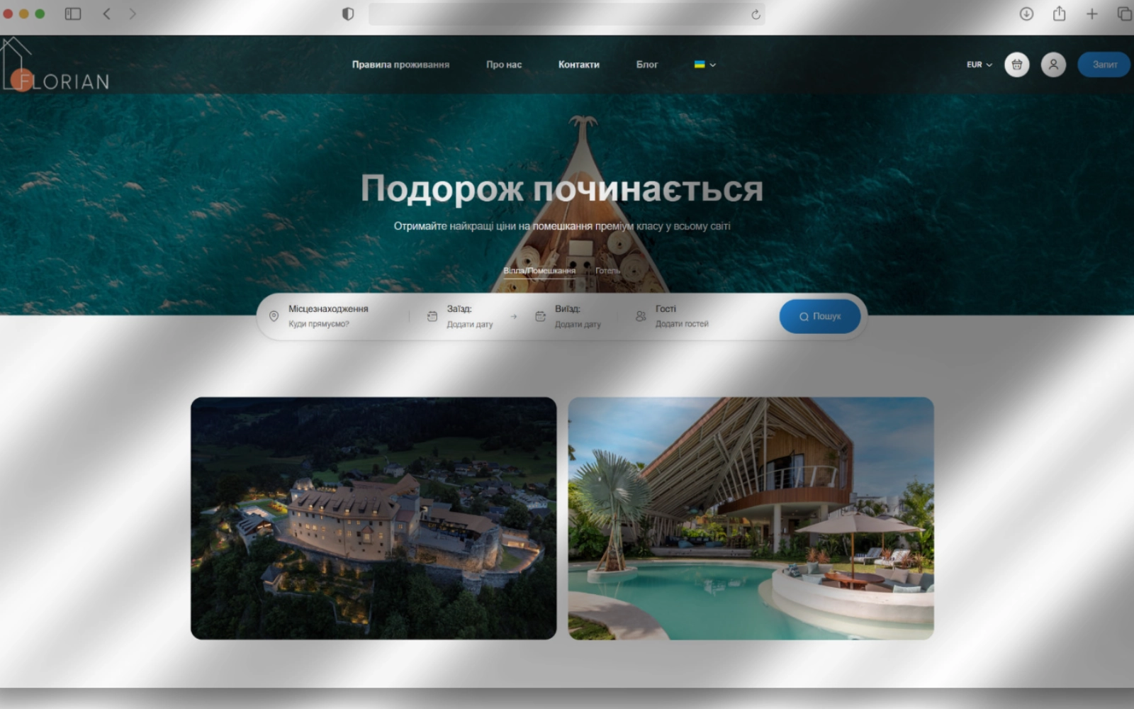 Premium villas website preview
